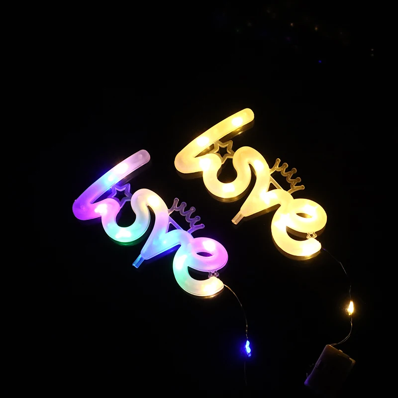 1PC LOVE Romantic Night Light Valentine's Day Proposal And Confession LED String Lights Battery Lights Wedding Decoration Light