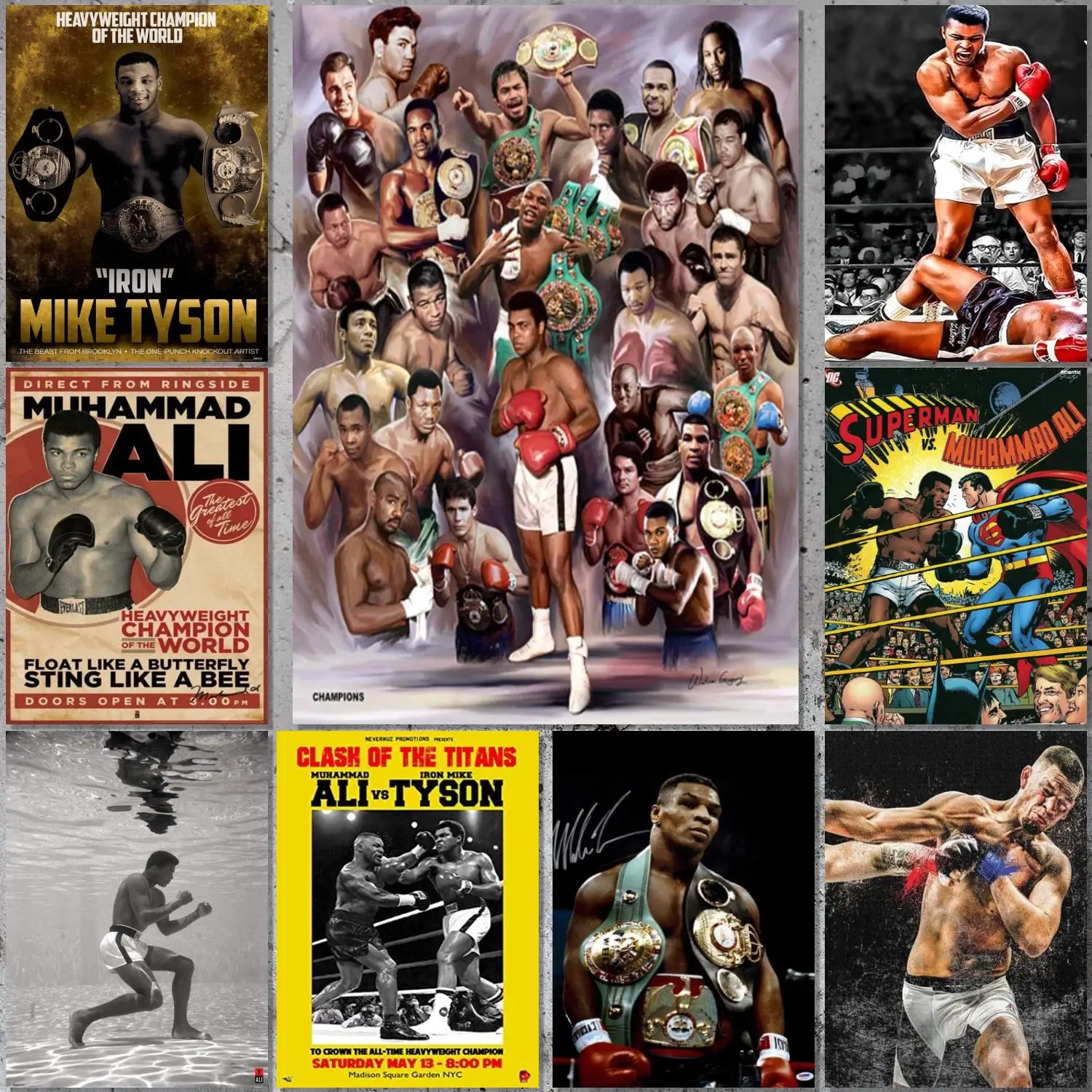 Ali Vs Tyson Poster Canvas Art Poster and Wall Art Picture Print Modern Family bedroom Decor Posters