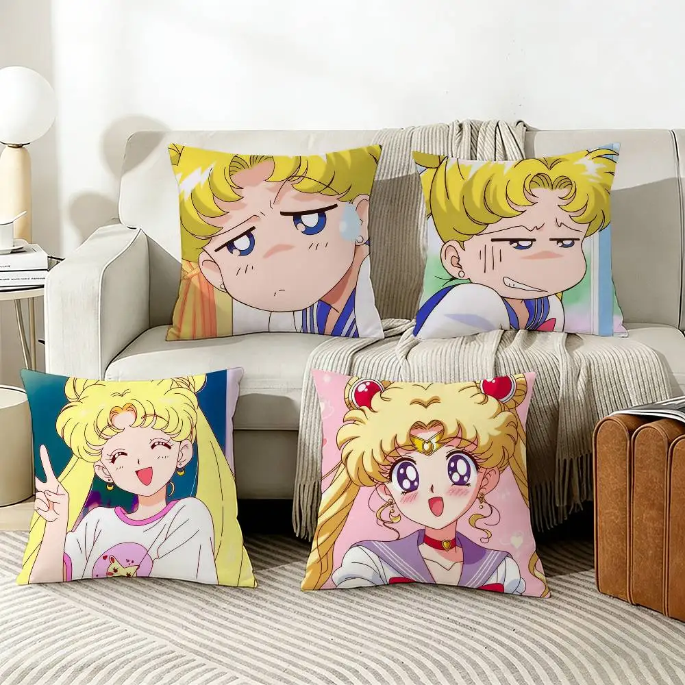 

Cartoon S-Sailor M-Moons Various Sizes Square Pillow Case For Car Home Bedchamber Decor