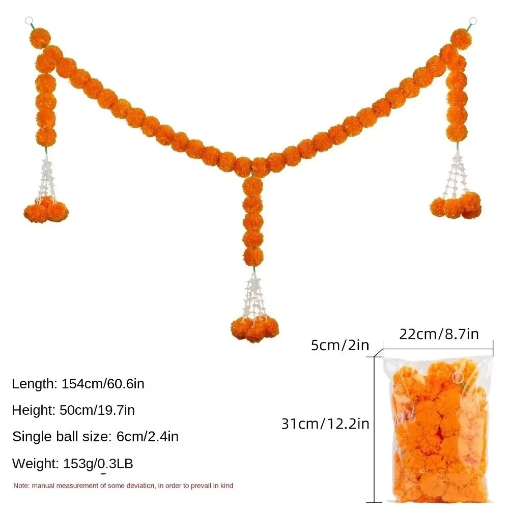 خيوط طويلة إكليل القطيفة الاصطناعية ​ ​   Pooja Diwali Fiesta ديكور هندي أكاليل زهرة القطيفة Pooja ديكور أحداث الزفاف