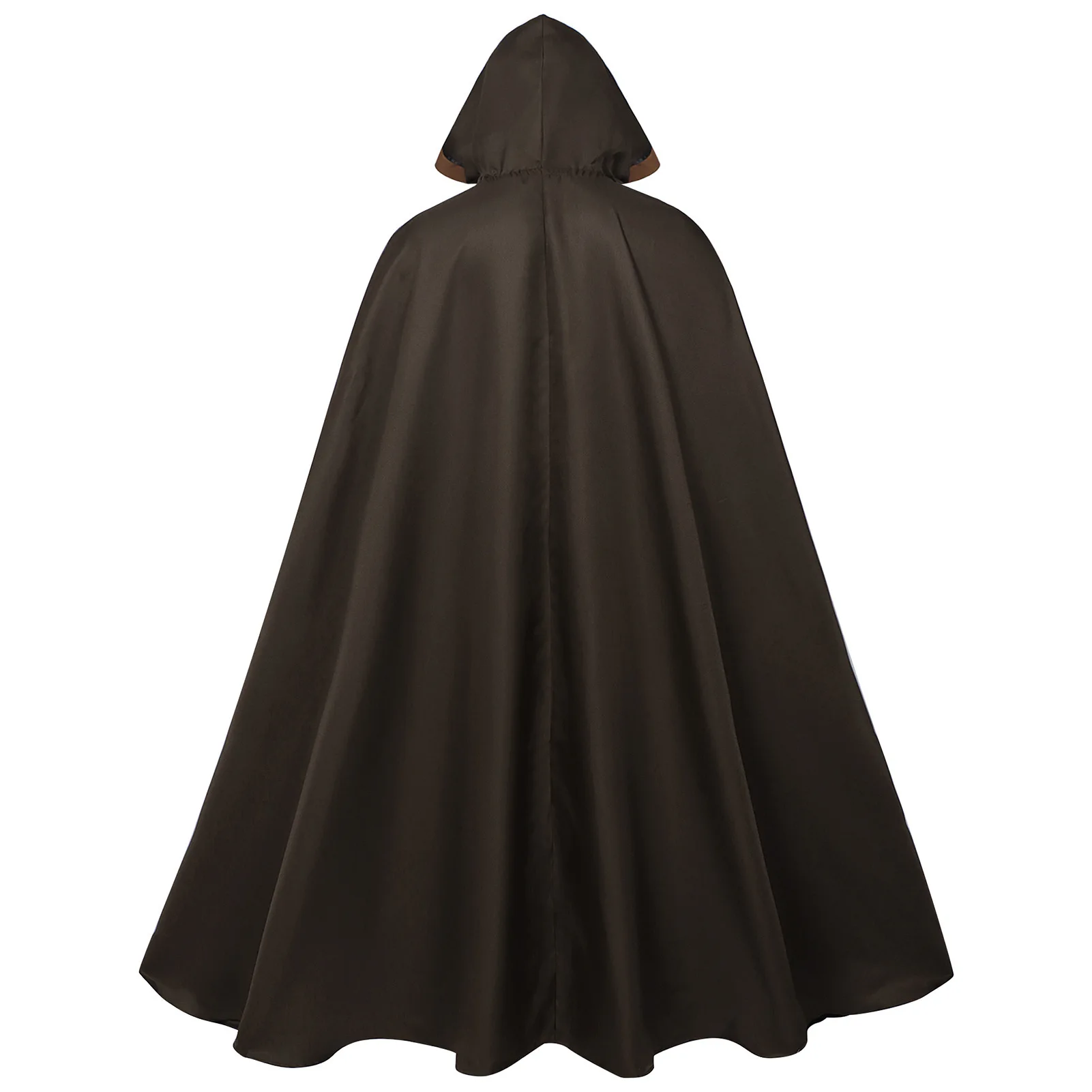 Mittelalterlicher Erwachsenen-Krieger-Umhang mit Kapuze, Unisex, Kontraststreifen, Zauberer-Robe, Halloween-Party, Festival, Cosplay-Kostüm 2026 – Detail 16