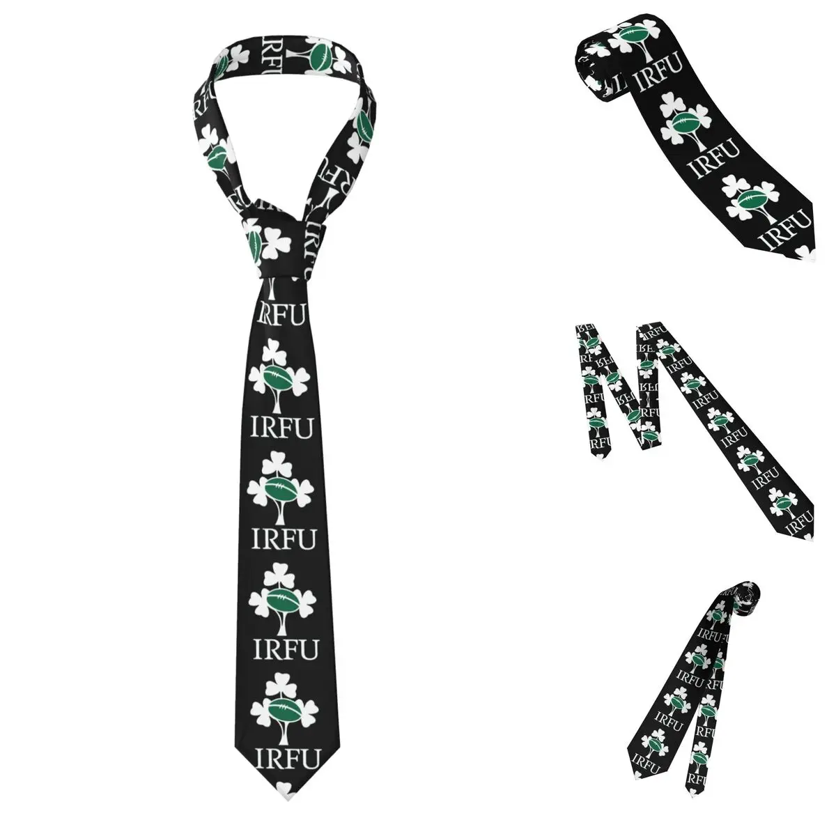 Ireland Rugby Team Necktie for Men Silk Polyester 8 cm Neck Ties Wedding Accessories Tie Classic Gravatas