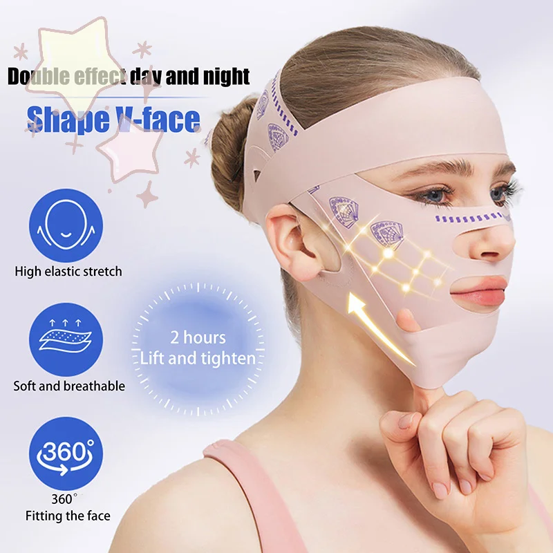 مزدوجة الذقن الوجه التخسيس ضمادة رفع حزام الخامس خط حزام المشدود قناع الوجه أداة العناية بالبشرة #2