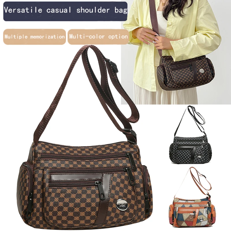 Bolso cruzado estampado elegante para mujer para salidas diarias, práctico bolso de hombro informal duradero con múltiples bolsillos