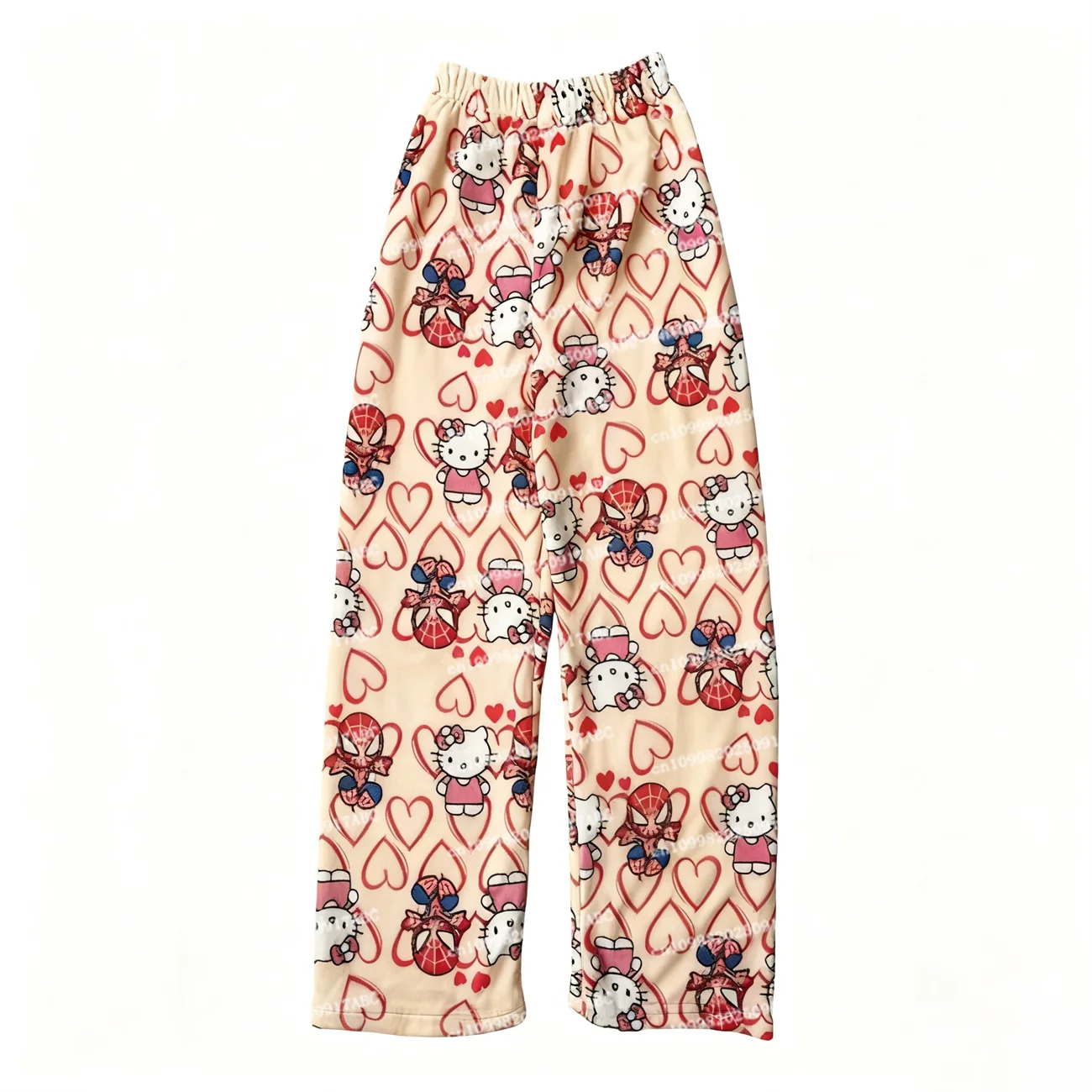 

（MINISO）New Spider Man Sleeping Pants Anime Hello Kitty Pajama Pants Flannel Soft Women Pants Cartoon Home Trousers Couple Gift