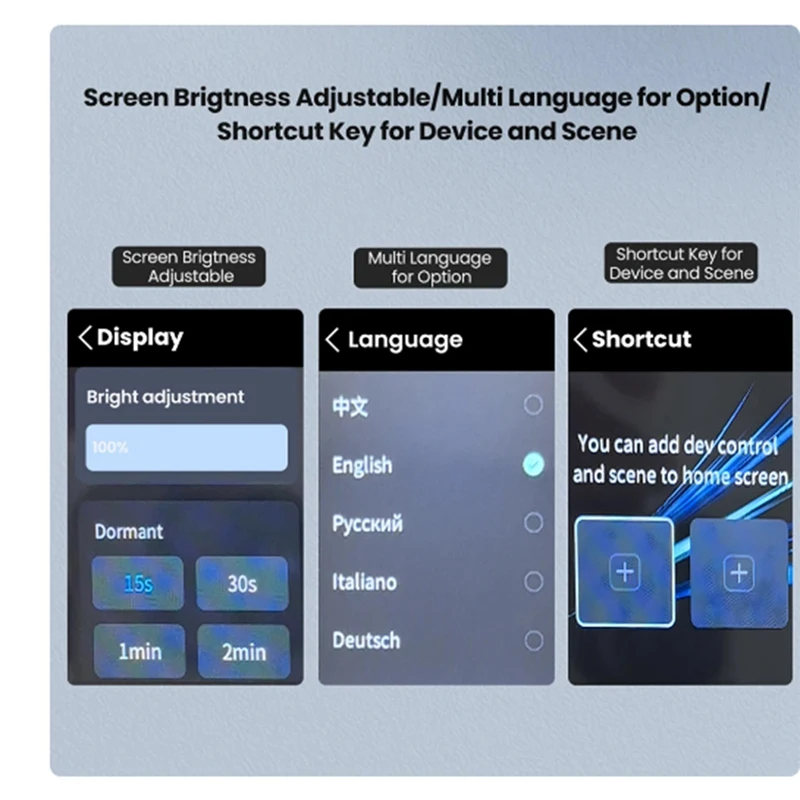 1 Stück WLAN Haushalts gerät Center Control Wireless Touchscreen Handheld Zentral steuerung schwarz Kunststoff USB wiederauf ladbar