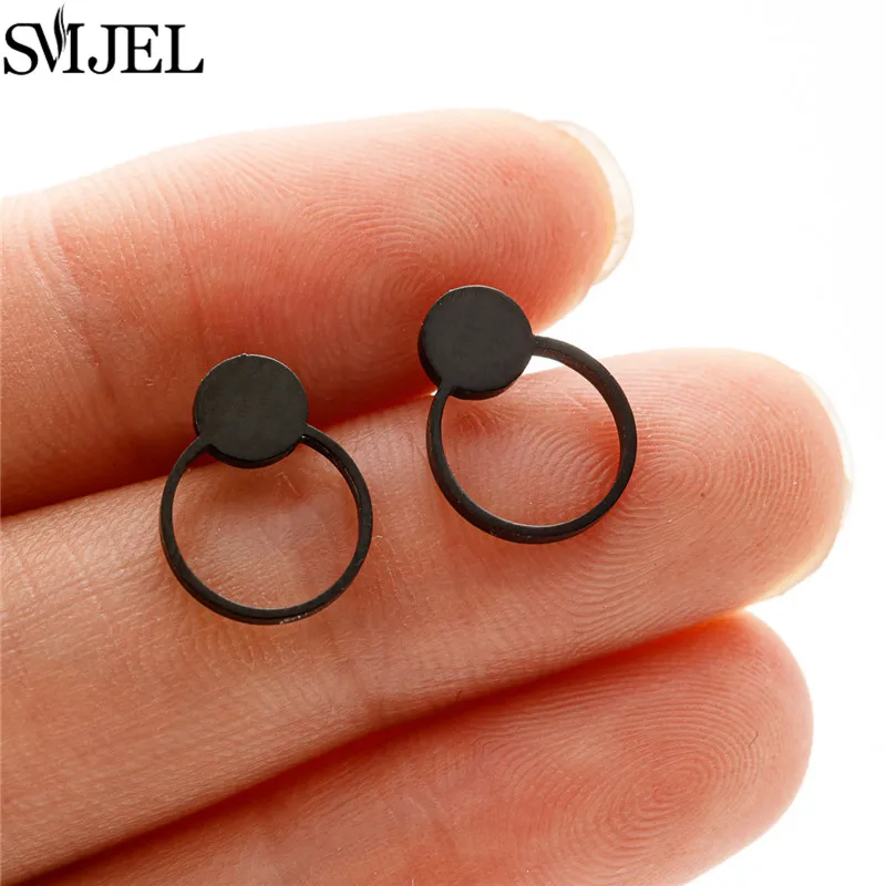 Punk Stainless Steel Geometric Earrings, U Shaped Design