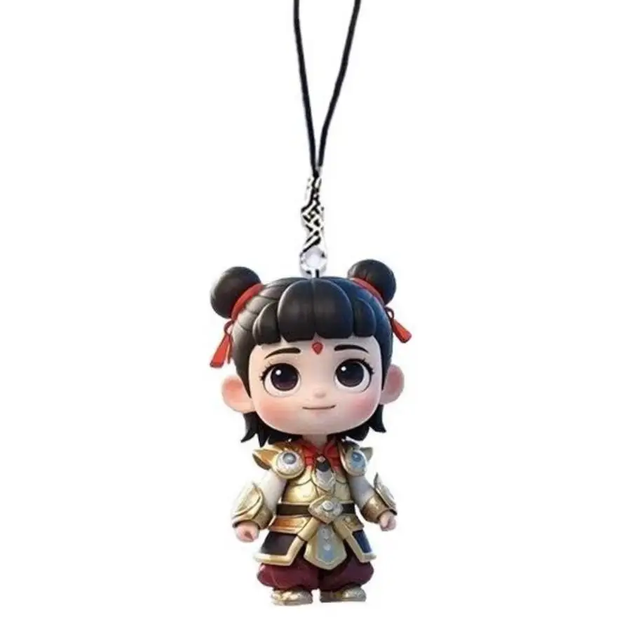 2D Nezha 2: Devil Boy Perturbe the Sea Anime Acrílico Charme - Decoração de acessórios de motocicleta fofos, ornamento de suspensão durável