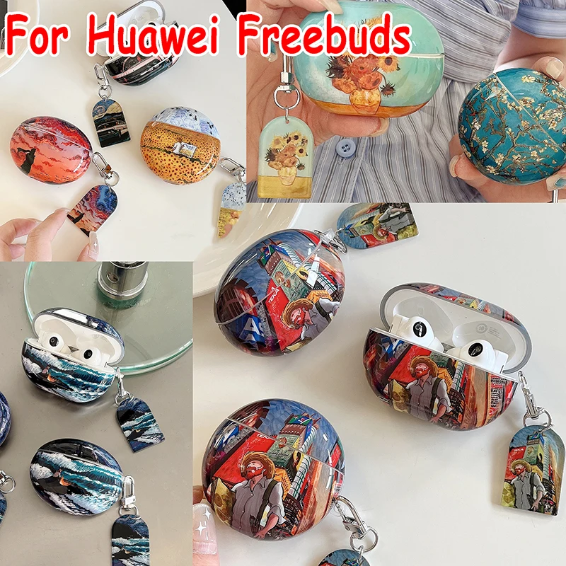 Van Gogh Retro Cover for Huawei Freebuds Pro 2 Case Creative Protective 4i Cover for Freebuds 5i Case for Freebuds 5 Funda Box