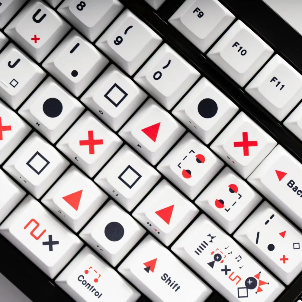 Imagem -02 - Tic Tac Toe Tema Keycap Grupo Personalizado Minimalista Tampão de Teclado Branco Perfil Cereja Acessórios Teclado Mecânico