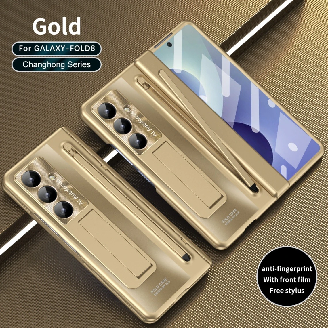 For Samsung Galaxy Z Fold 8 Ultra Case Luxury Hard With Stand tempered glass film Protective Back Cover For Z Fold 8 Phone Shell