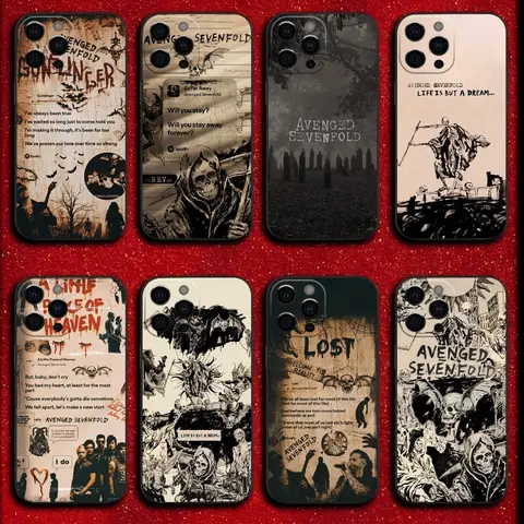 A-Avenged S-Sevenfold A7X Phone Case For iPhone 16,15,14,13,12,11,Pro,X,XS,Max,XR,Plus,Mini Soft Black Cover
