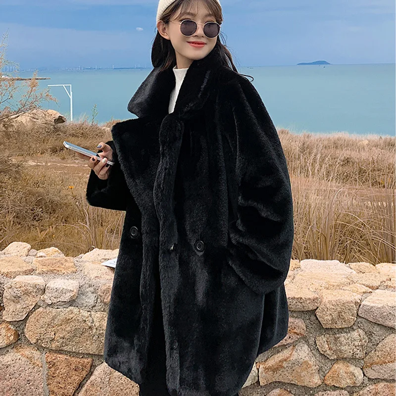 Nepbont gevoerde jas jassen dames naadloze niche Halloween vrouwelijk vest wollen voering Ol motorjas tender lantaarn-mouw