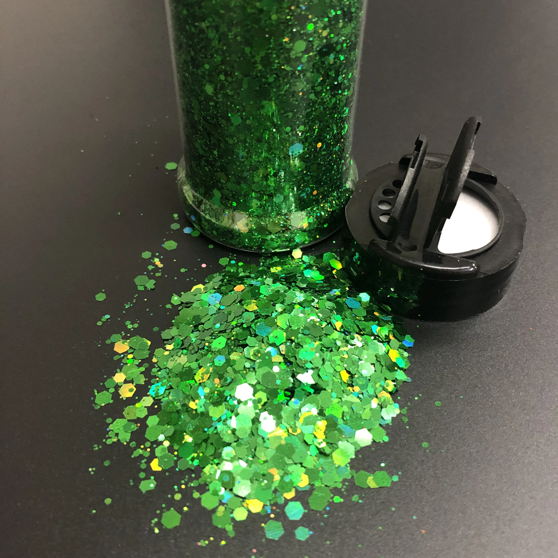 2oz / 57g Shaker Factory Bulk Polyester Holographic Chunky Nail Sequins Glitter for Cosmetic Decoration