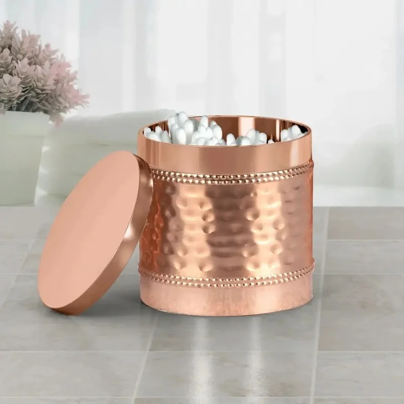 

Stainless Steel Vanity Jar for Cotton Swabs, Sponges, and Bath Salts – Modern Storage Solution