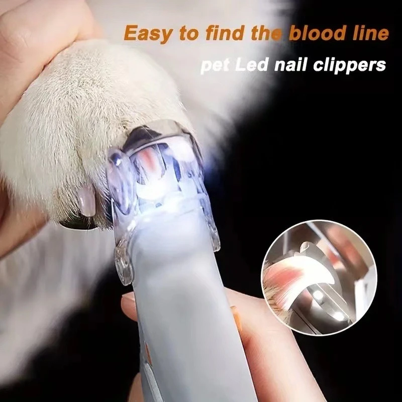 

LED Pet Nail Clipper Trimmers with Light Stainless Steel Blade Slip-Resistant Handle for Cats Dogs Small Animals Grooming Tool