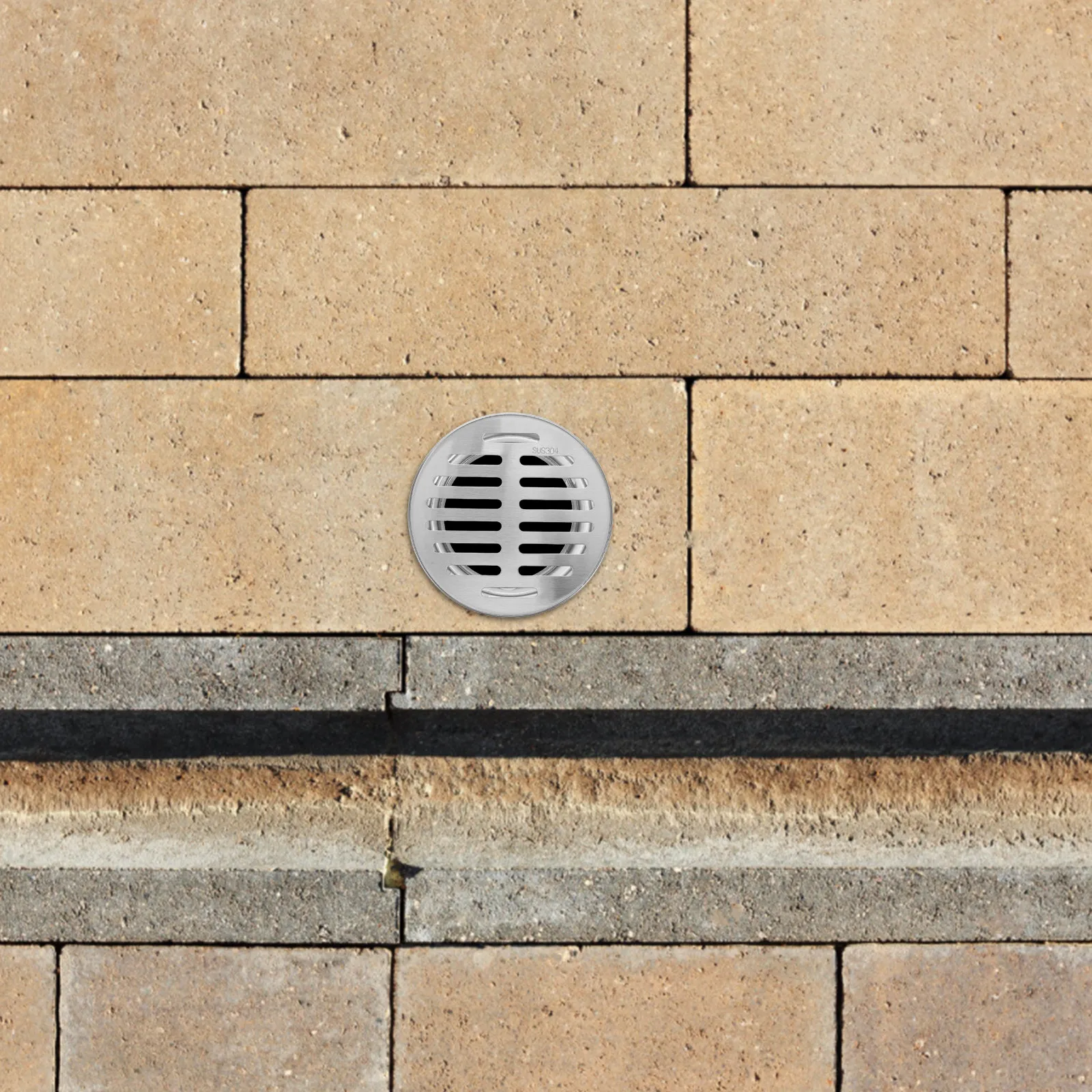 Thickened Stainless Steel Floor Drain Round Design for Garden Rooftops Outdoor Large Capacity Anti-Blocking Metal Drain Cover