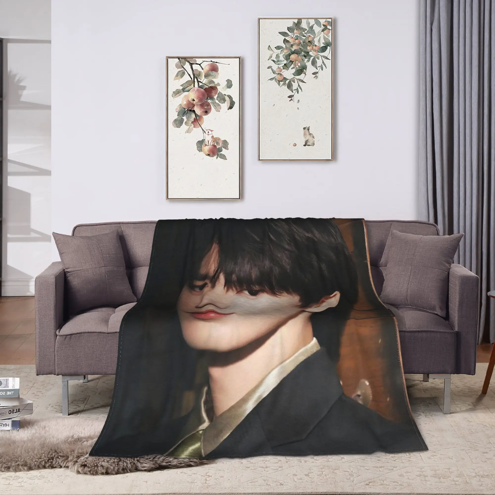 Warm Soft BlanketStudents Decorative Zhang Ling he  Throw Blanket  Flannel Bedspread For Couch Chair Graphic Sofa Bed Cover