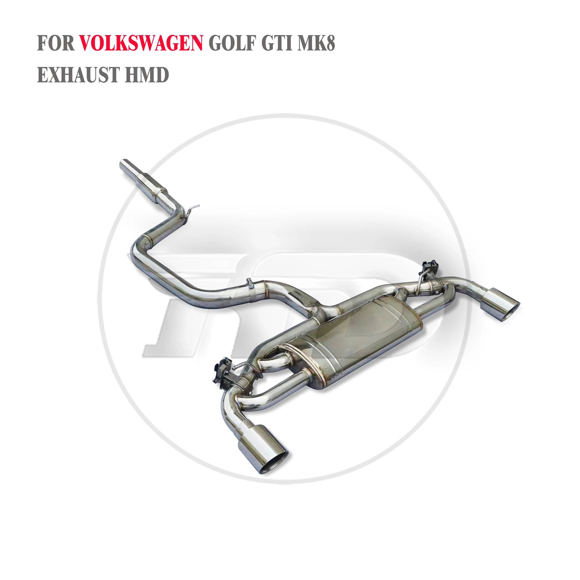 HMD Stainless Steel Exhaust System Performance Catback for Volkswagen Golf GTI MK8 2.0T 2020+ Muffler With Valve