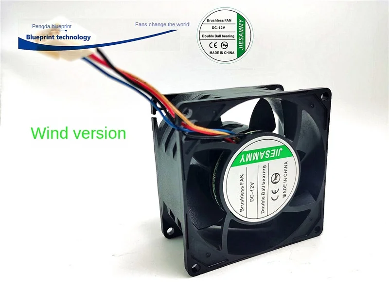 New & Original 8038 Double Ball Bearing 8cm Max Airflow Rate Violence 12v2.1a PWM Temperature Control Cooling Fan 80*80*38MM