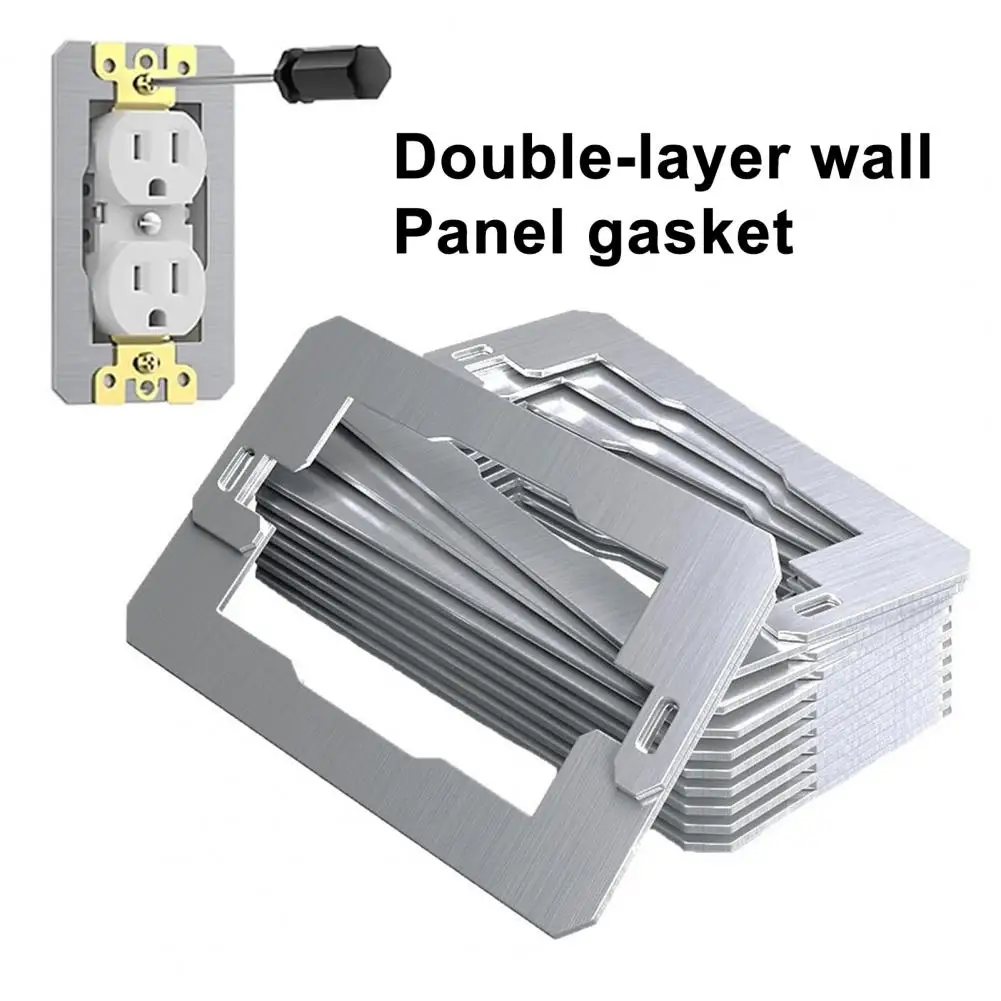 

10Pcs Dual-Plate Wall Plate Spacers Stainless Steel Flush Fit Device Leveling Plate Loose Wall Electrical Outlet Switch Repair R