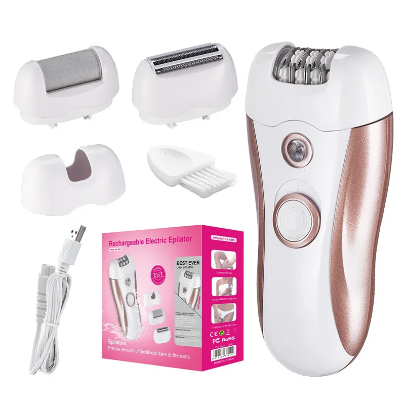 4-in-1 Electric for Woman Hair Remover Roller Home Use Washable Hair Removal Device with Private Clip And Light