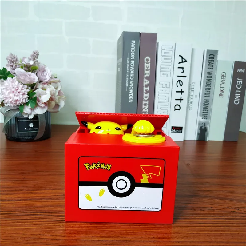 Cartoon  Anime Electronic Plastic Money Box Piggy Bank Action Figure Steal Coin Piggy Bank Pokémon Toys Holiday Gift view 4