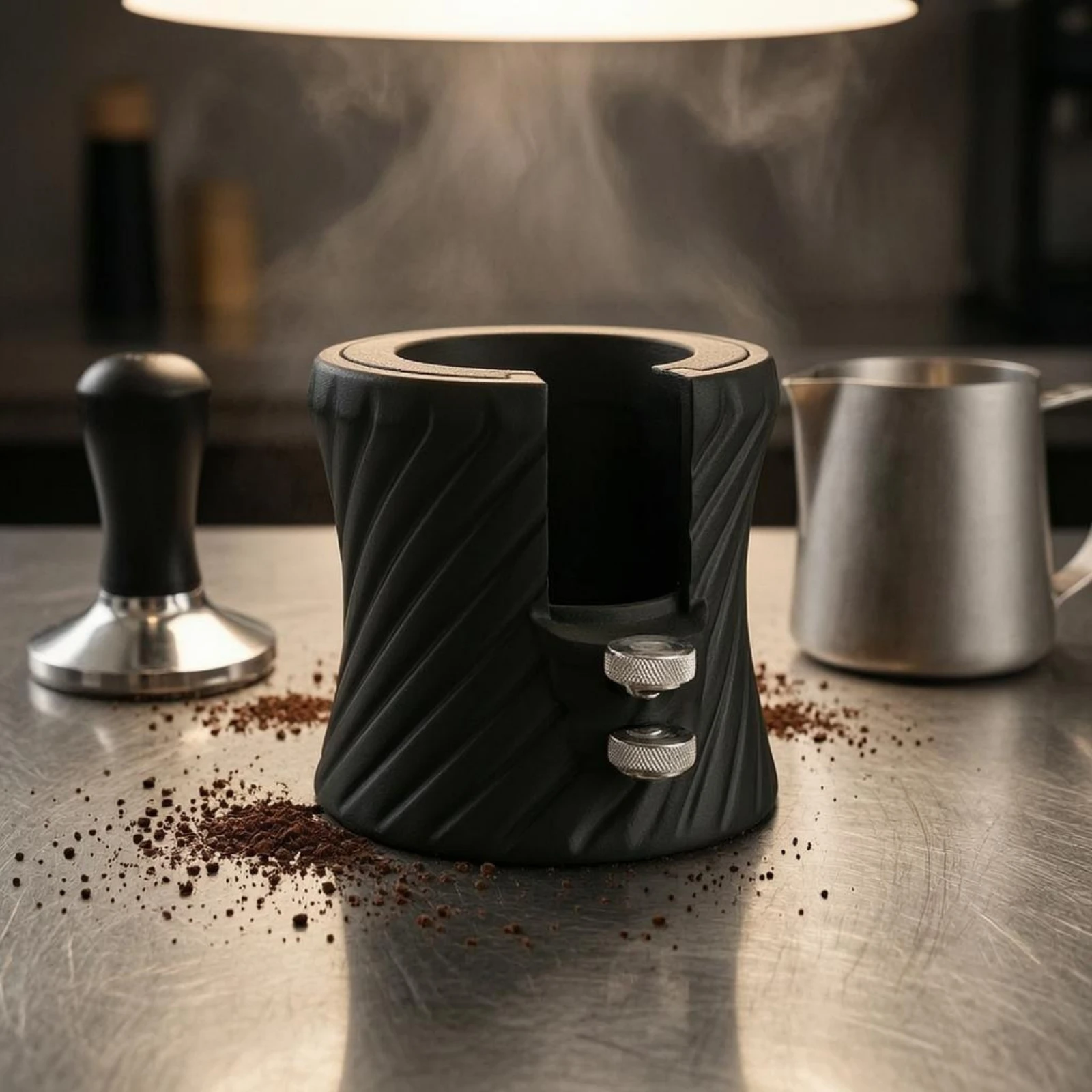 Adjustable Portafilter Stand Anti-Slip Portafilter Holder Coffee Tamper Base Holder Matte Finish Brew Gear Wide Compatibility