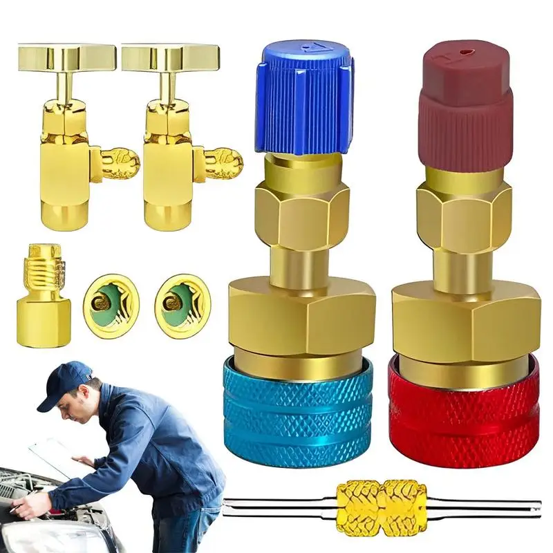 

AC Refrigerant Hose Fitting Quick Couplers Connector Conversion Adapter R1234YF To R134A Replacement Connector Conversion