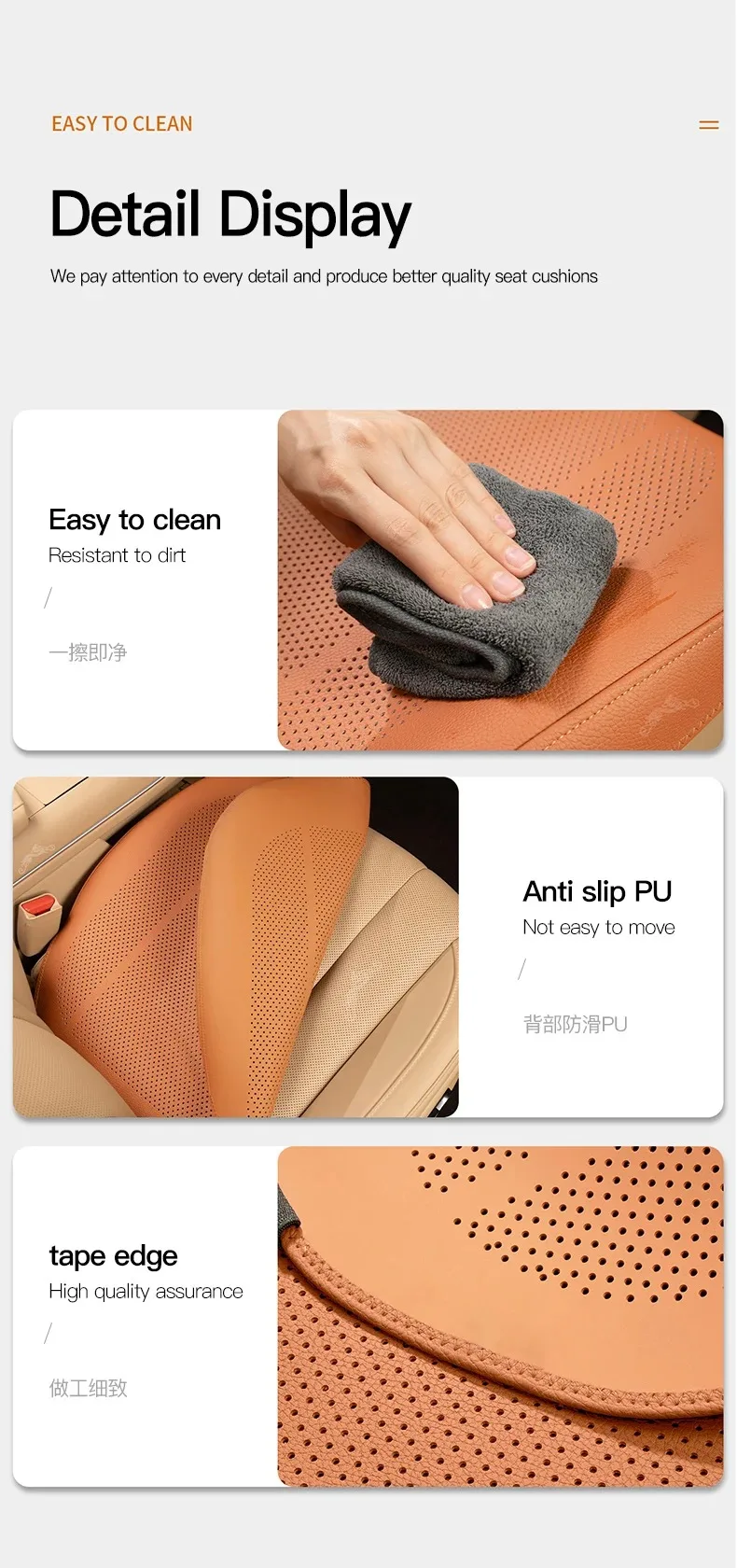 Autositzkissen aus Nappaleder, rutschfest, Ganzjahres-Autokissen für Genesis G70 G80 G90 GV60 GV70 GV80 GV90 GV80 Coupe – Detail 8