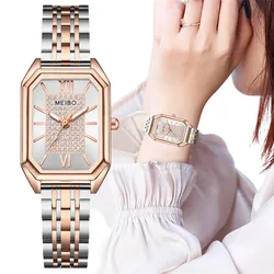 Montres à quartz rectangulaires en acier inoxydable pour femmes, montres provoqué à la mode, marque célèbre de luxe