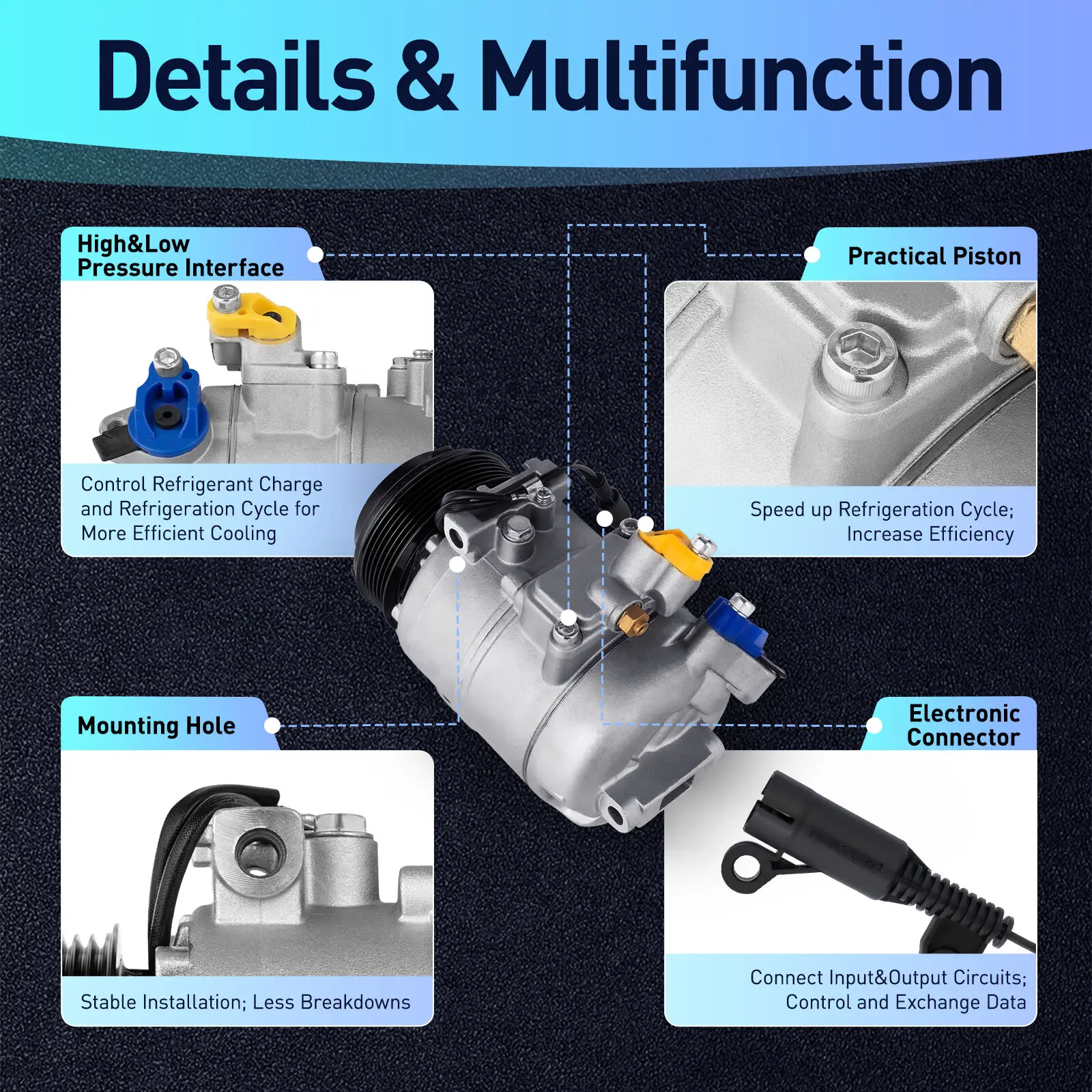 AC Compressor + A/C Koppeling Montage Duurzame Airconditioner Kit Past Voor Bmw 323i 330i 325i 325i 325xi 3.0l 2001-2006