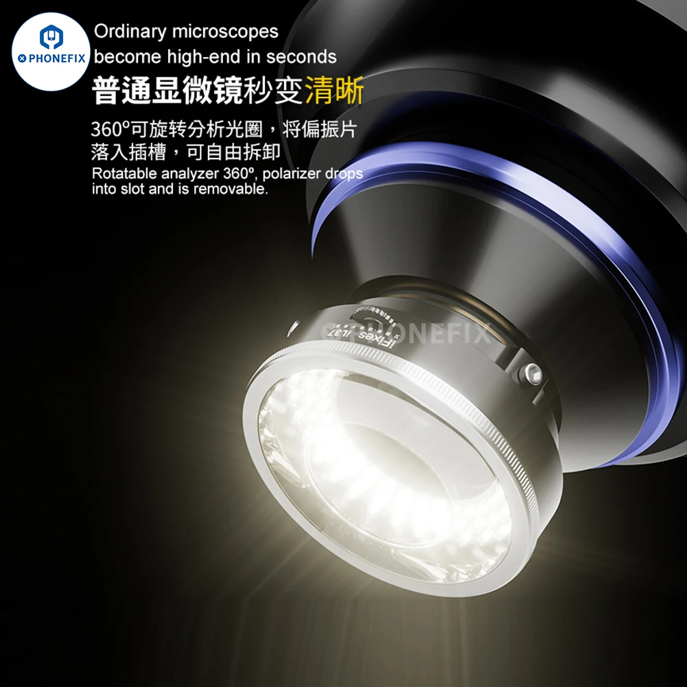 Lampe Annulaire LED 144 LEDs Pour Microscope - Réglable 0-100% - Éclairage Intense Sans Ombre Pour Bijoux, Réparation & Stéréomicroscope (Blanc)