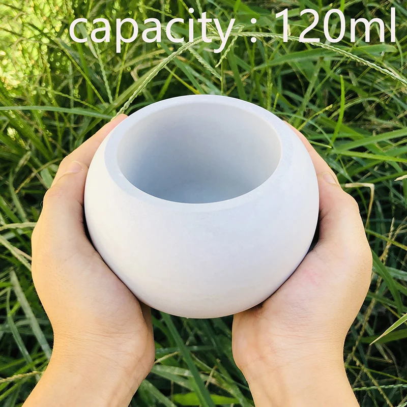 Spherical Cement Flowerpot Silicone Mold Concrete Candle Vessel Mold Gypsum Epoxy Pen Holder Clay Mold