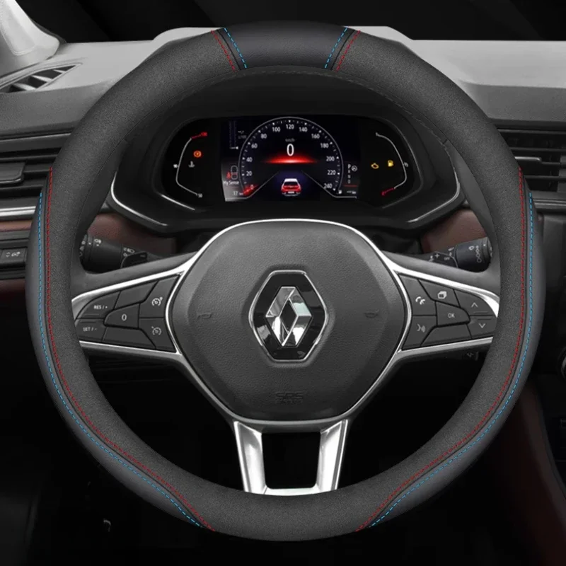 

Leather Car Steering Wheel Cover Non-slip for Renault Koleos Twingo Talisman Kadiar Master Auto accessories