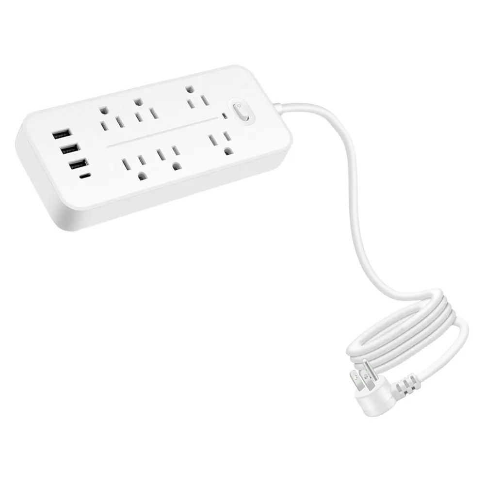 

Multifunctional Power Strip 6 Outlet 3 USB 1 Type 1 2M Safety Protection Overload Home Accessory Practical Panel Storage