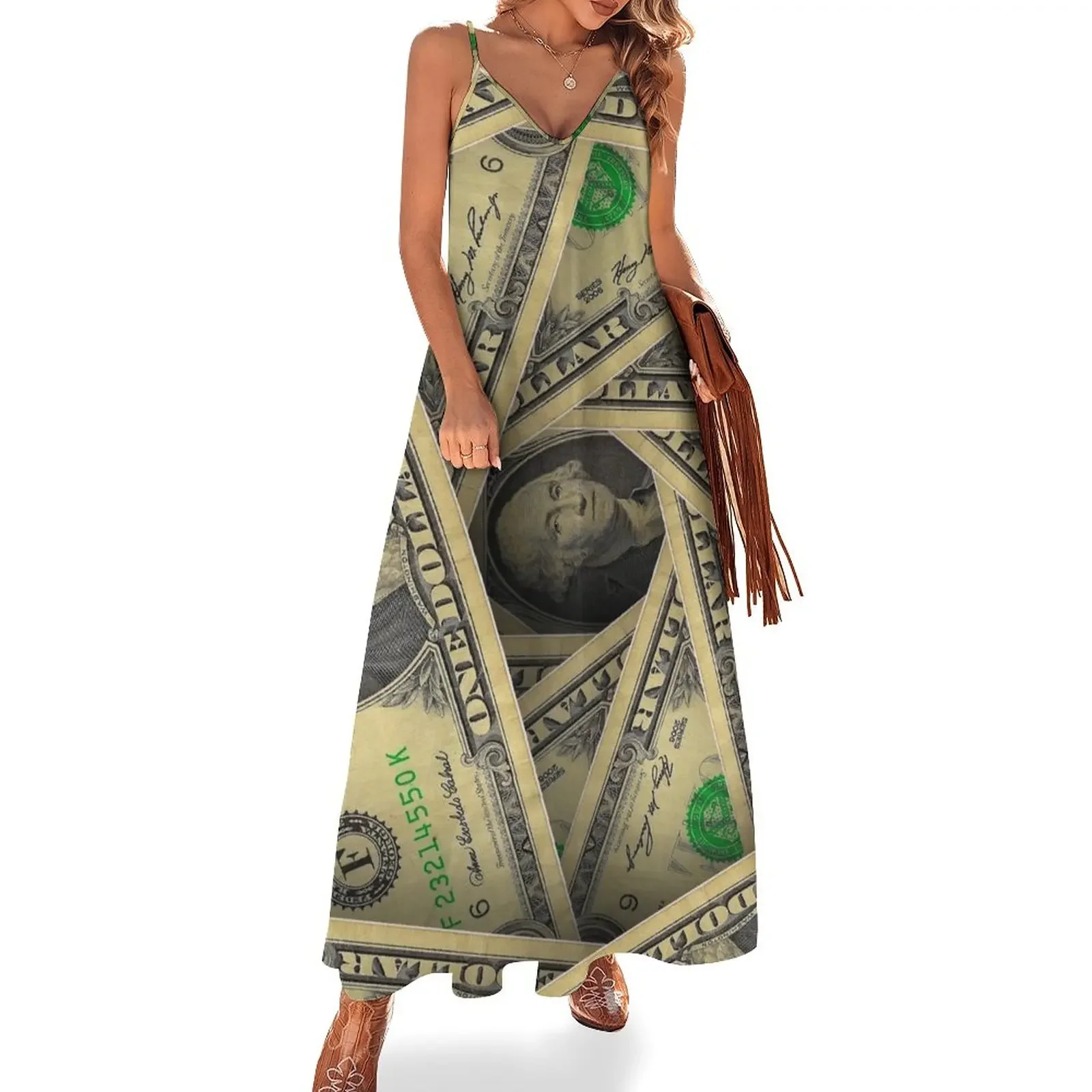 

WASHINGTON-DOLLAR BILLS Sleeveless Dress birthday dress dress