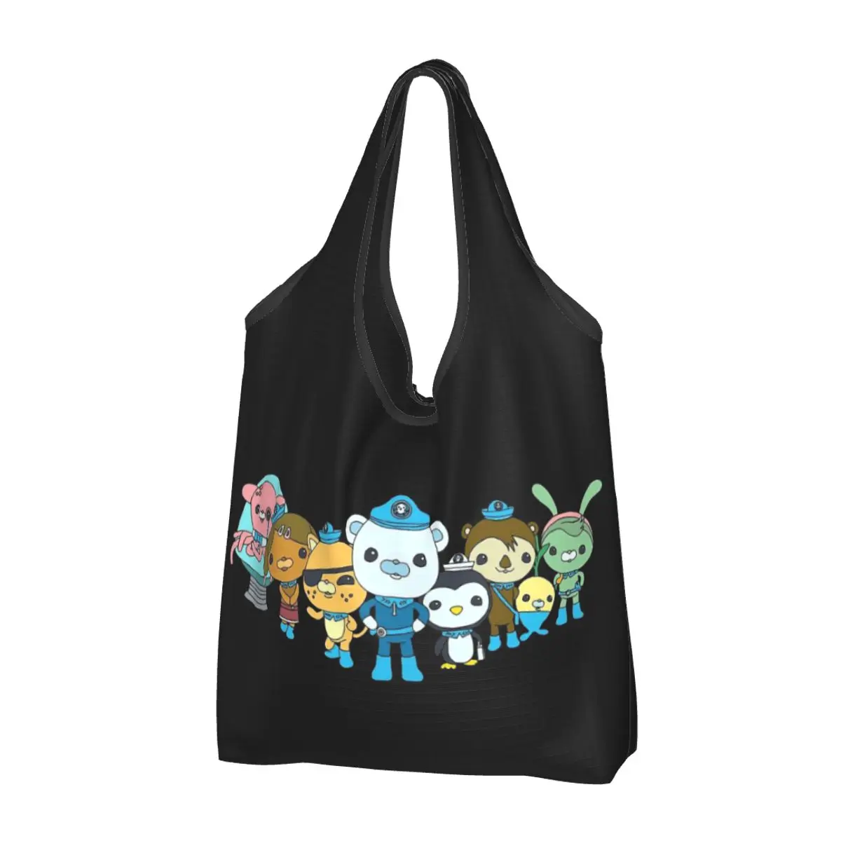 The Octonauts Portable Tote Shopping Bags Large Capacity Shopper Bag Groceries Handbag Shoulder Bag