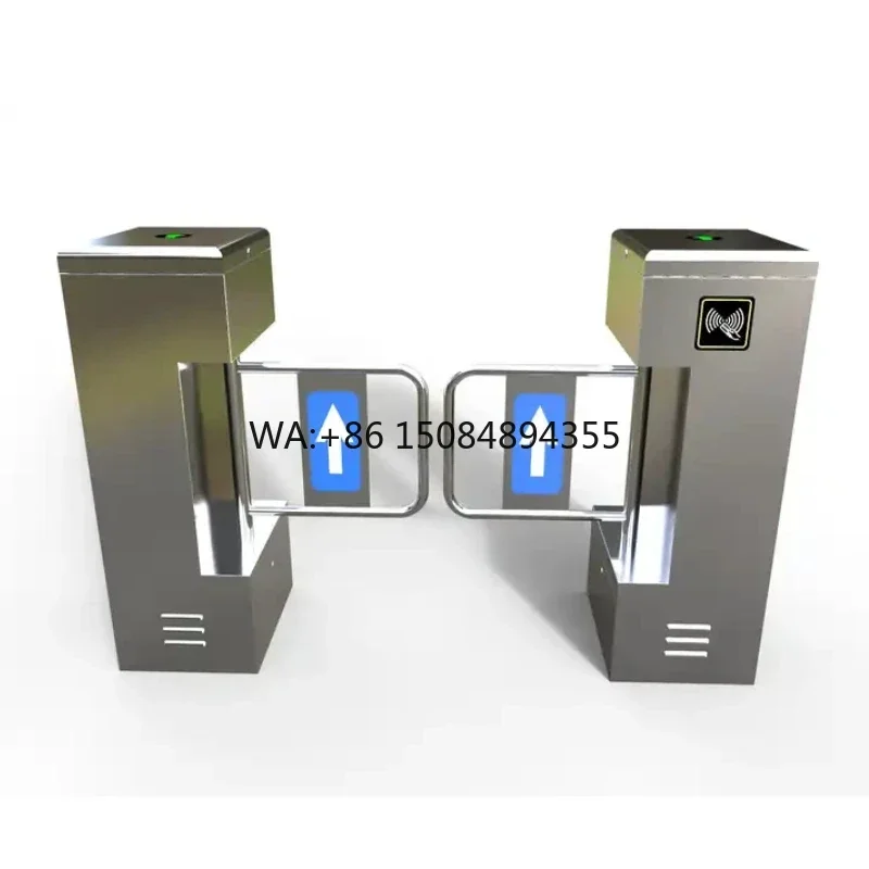 Efficient Automatic Swing Barrier Door Access Control System QR Code Reader Swipe Card Turnstiles for Entry Pass