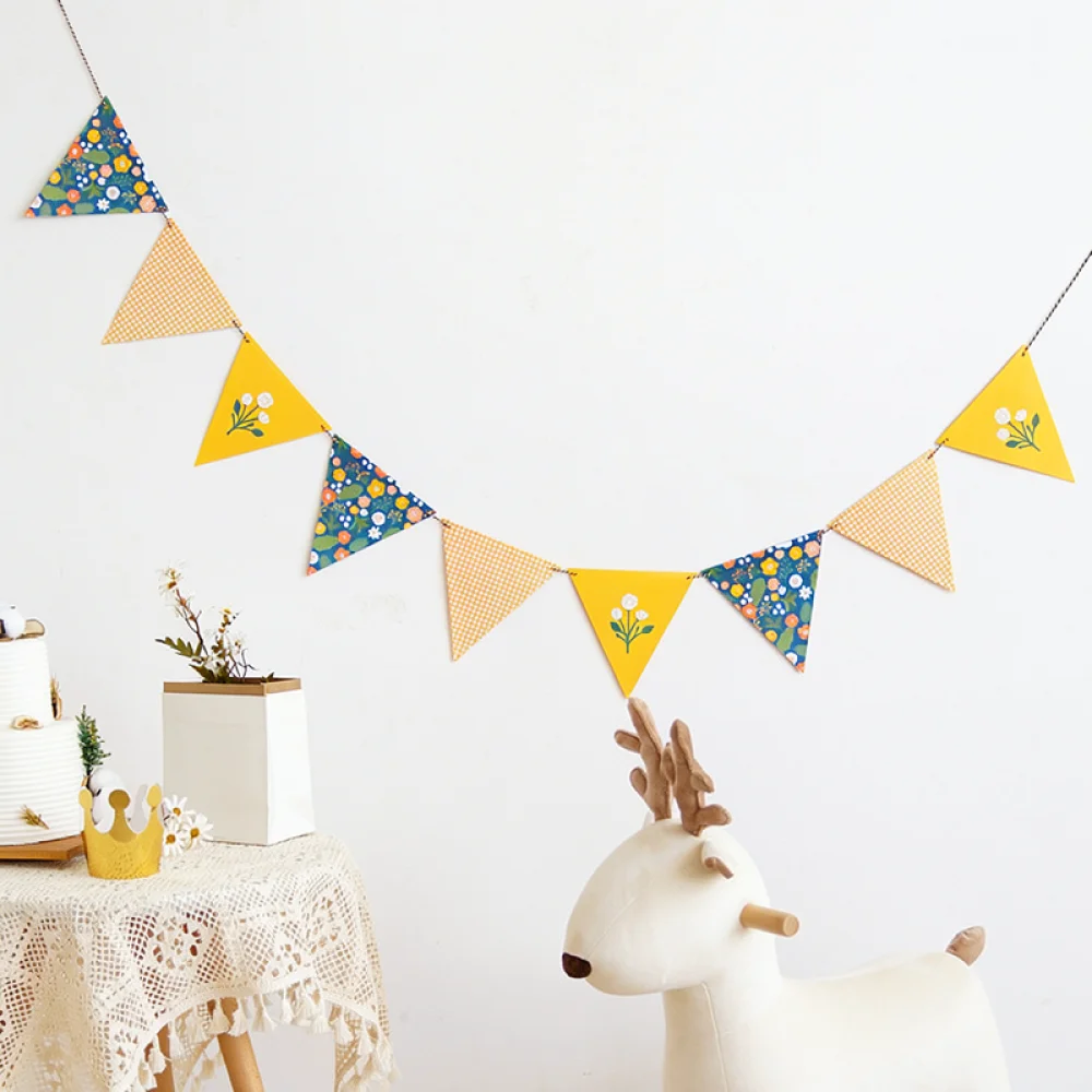 Decorative Paper Pennant Garland Bunting Flags For School Opening Graduation Party Hanging Banner Supplies