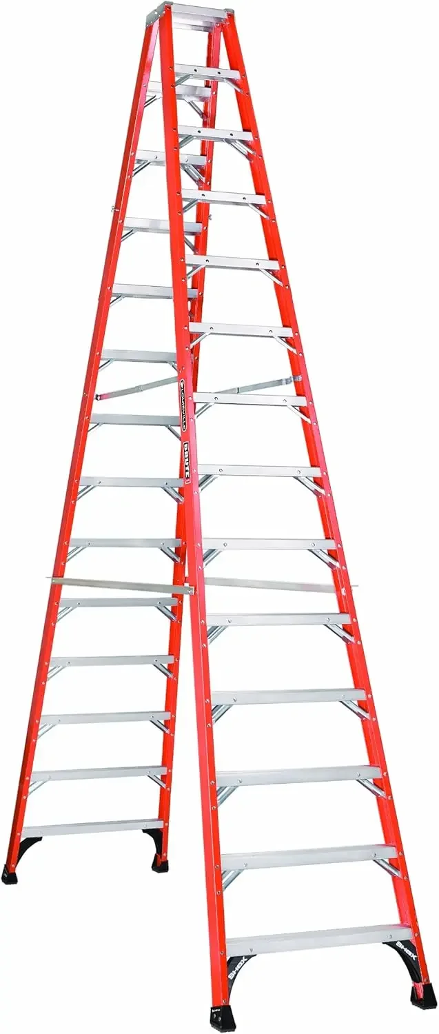 Ladder 14-Foot Fiberglass Twin Front Step Ladder, 375-Pound Load Capacity, Type IAA, FM1414HD