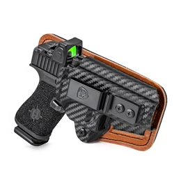 Coldre g43x mos com almofada confortável iwb kydex coldre híbrido de couro para glock 43x 48 mos ponto vermelho óptico interno escondido transportar