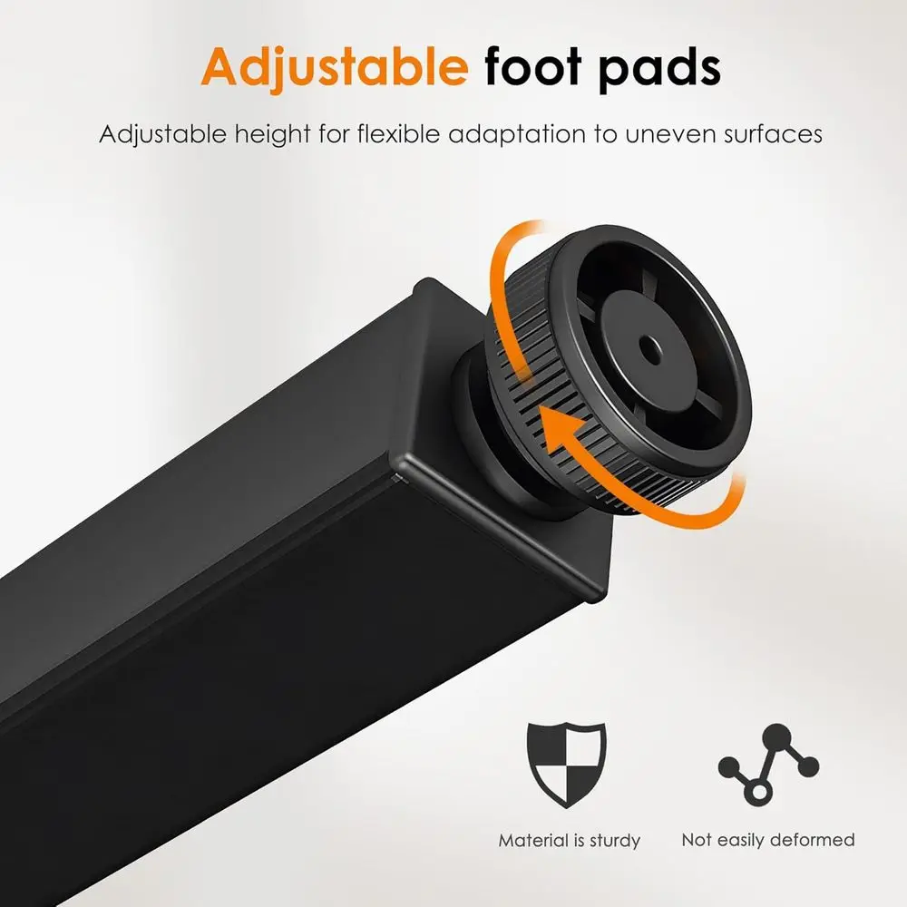 47 중형 복합 목재 책상, 안정적인 홈 오피스 워크스테이션, 티크 및 블랙 다리, 1팩