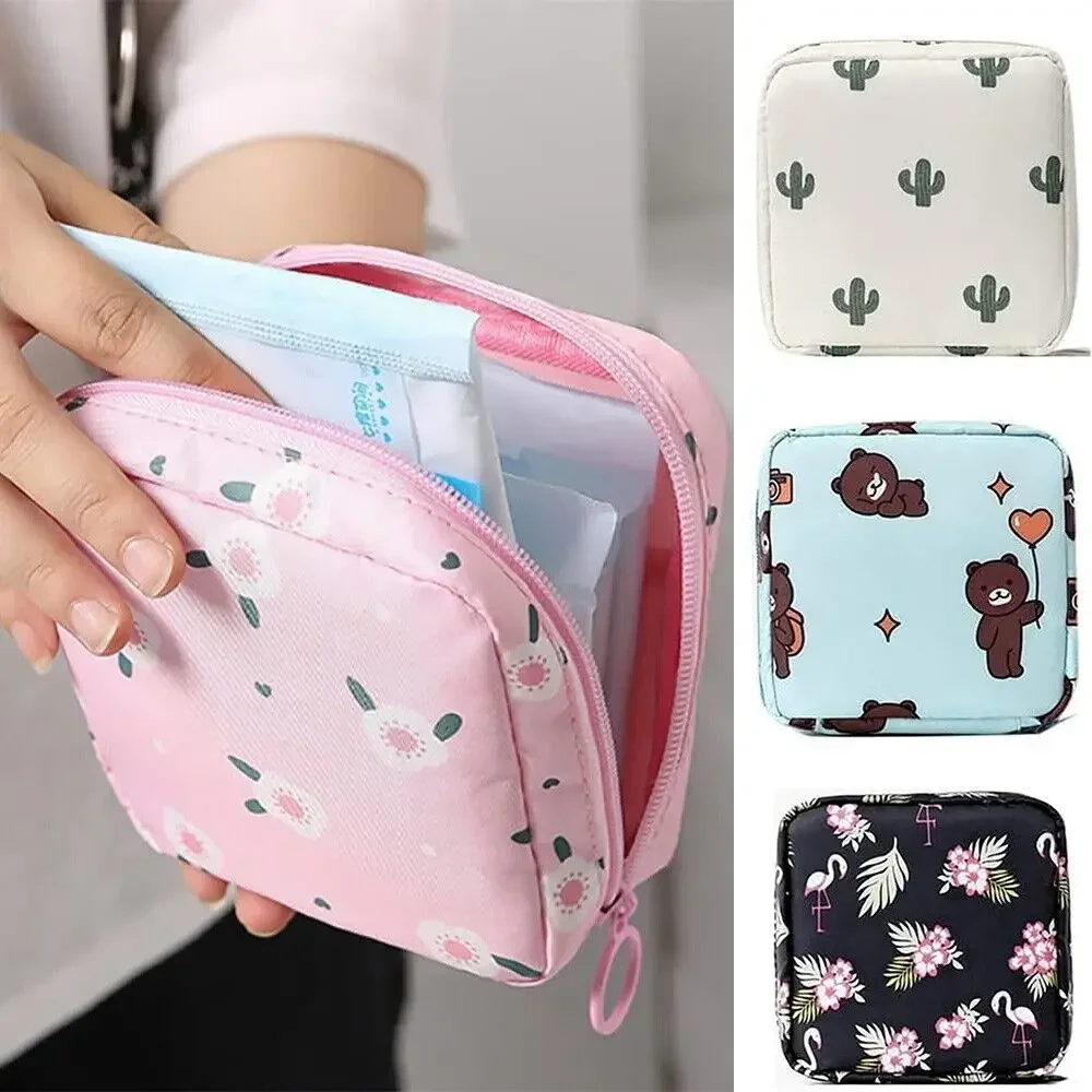 Sanitary Mat Bag Tamper-Proof Storage Bag Sanitary Bag Change Purse Coin Clip Headphone Case Credit Card Holder Makeup Organizer