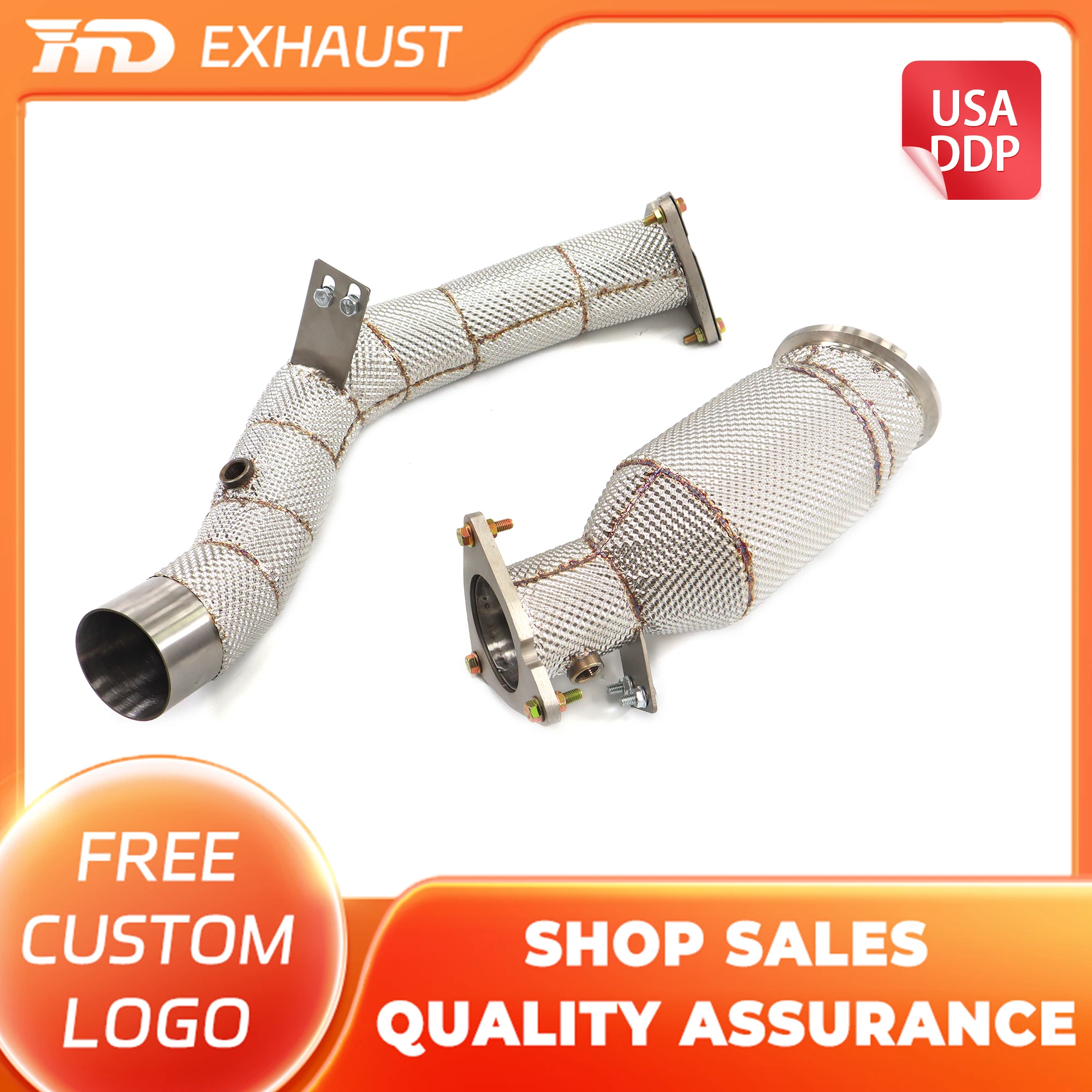 

HMD Customization Exhaust Catalysis Downpipe for Range Rover Sport 3.0T SS304 Middle Pipe With Thermal Insulation
