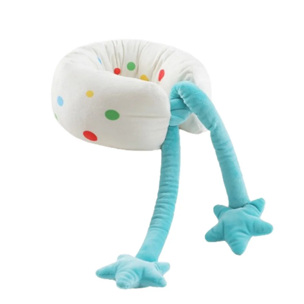 

U Shaped Travel Neck Pillow Adjustable Cartoon Design Office Nap Pillow with Long Rope Breathable Airplane Pillow Cheek Support