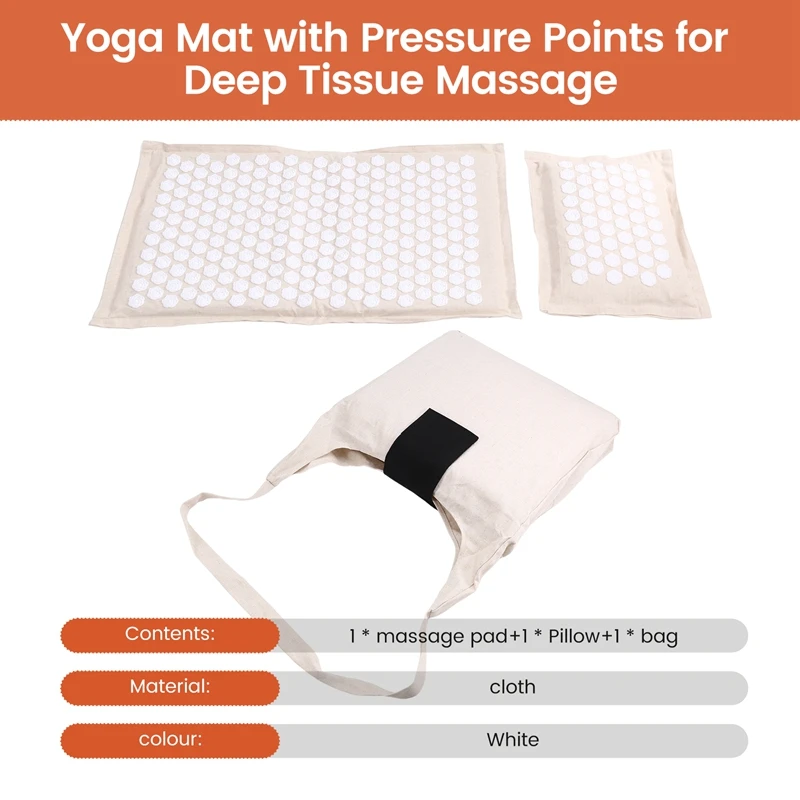 Hot Acupressure Mat และชุดหมอนสําหรับคอ,เท้า, และ Back Pain Relief - เสื่อโยคะจุดความดันสําหรับนวดเนื้อเยื่อลึก