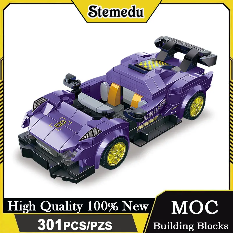 

301PCS Racing CarBuilding Blocks Sports Vehicle Toy Model Educational Toys Desktop Model for Kids Adults Collector's Gift