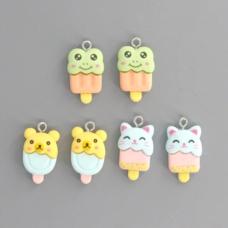 

10Pcs Cute Cat Bear Frog Charms Cartoon Animal Resin Pendant For Making Diy Necklace Earrings Handmade Accessories Supplies