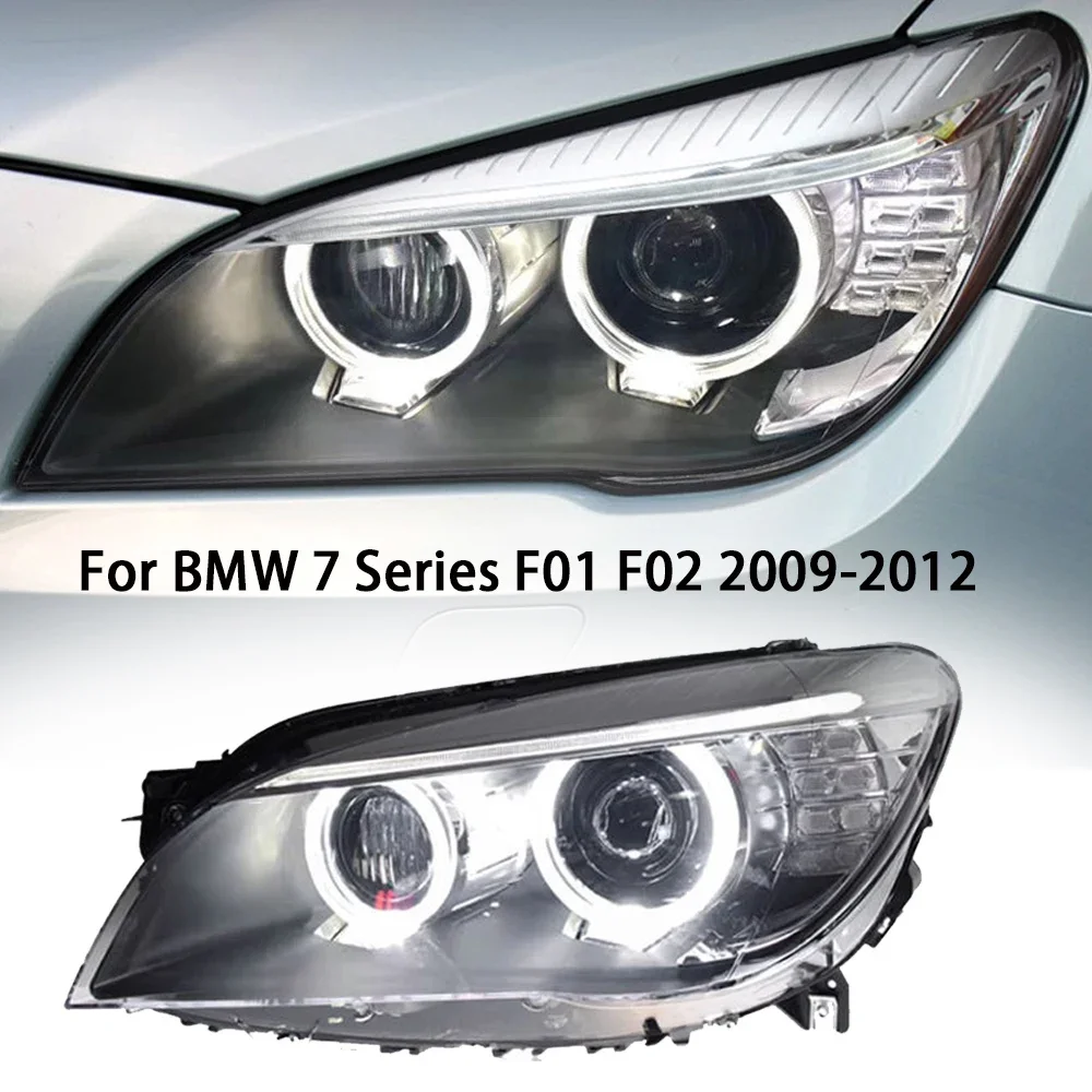 

2 шт. светодиодные фары для BMW F01 F02 светодиодные фары 2009-2012 фары F02 7 серии DRL указатель поворота дальнего света проектор «ангельские глазки»